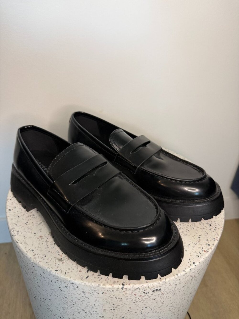 Madden Girl Black Loafers, size 10, like new